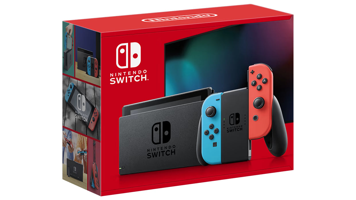 Open Box Nintendo Switch Console with Neon Red/Blue Joy-Con