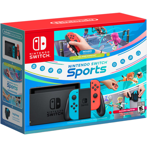Open Box Nintendo Switch Console with Bundle with Nintendo Switch Sports & Leg Strap Version