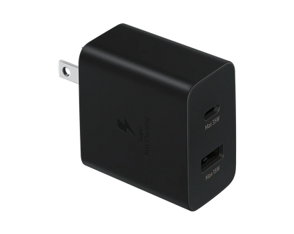 Adaptador de corriente Samsung oficial de 35 W Duo (USB-C y USB-A) TA220